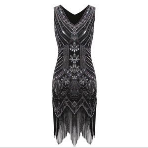 1920’s sequined fringe flapper dress
